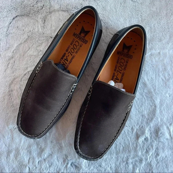 MEPHISTO Suede Sport Loafers Men size 9 Brown and black Color main image 7
